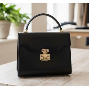 Scuola Del Cuoio Firenze Purse With Key Vintage Black Leather Italian Handbag